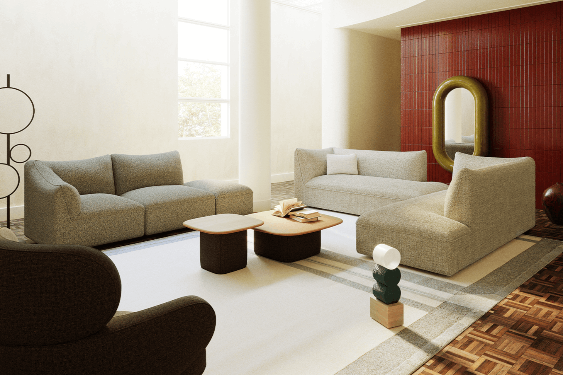 Polstermöbel Leolux caruzzo leather fabric beige brown 0009